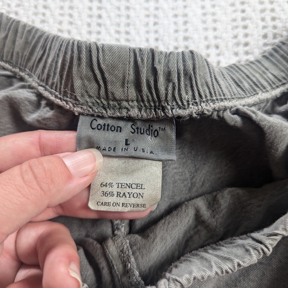 Cotton Studio Tencel Rayon Tapered Leg Elastic Waist Pants Women's Lg Lagenlook - Picture 4 of 9